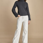 pantalone a zampa con taschine FAUVE WX WHITE fam 