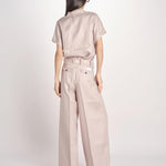 pantalone in lino con pinces PETRA PE98 ANTICO nine in the morning 