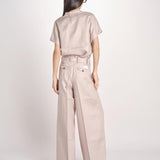 pantalone in lino con pinces PETRA PE98 ANTICO nine in the morning 