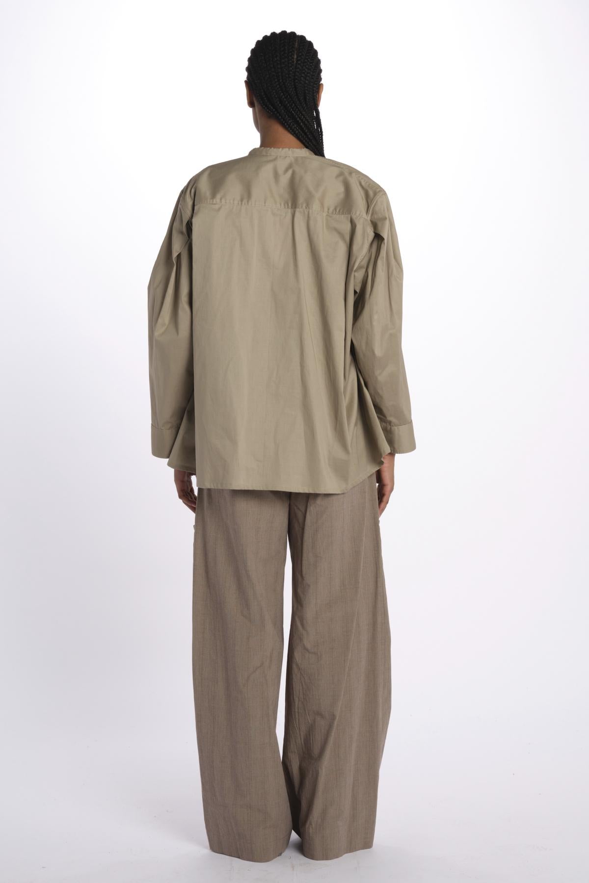 Camicia over con pieghe DARIA SHIRT TAUPE jejia 
