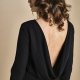 abito midi con scollo dietro TUNISI BLACK crida 