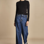 t-shirt a costine con manica lunga THE L/S RIB CREW WF25JKT013 BLACK frame 