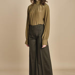 pantalone over con nervature in gabardine ORIANA 540339 44 quelledue 