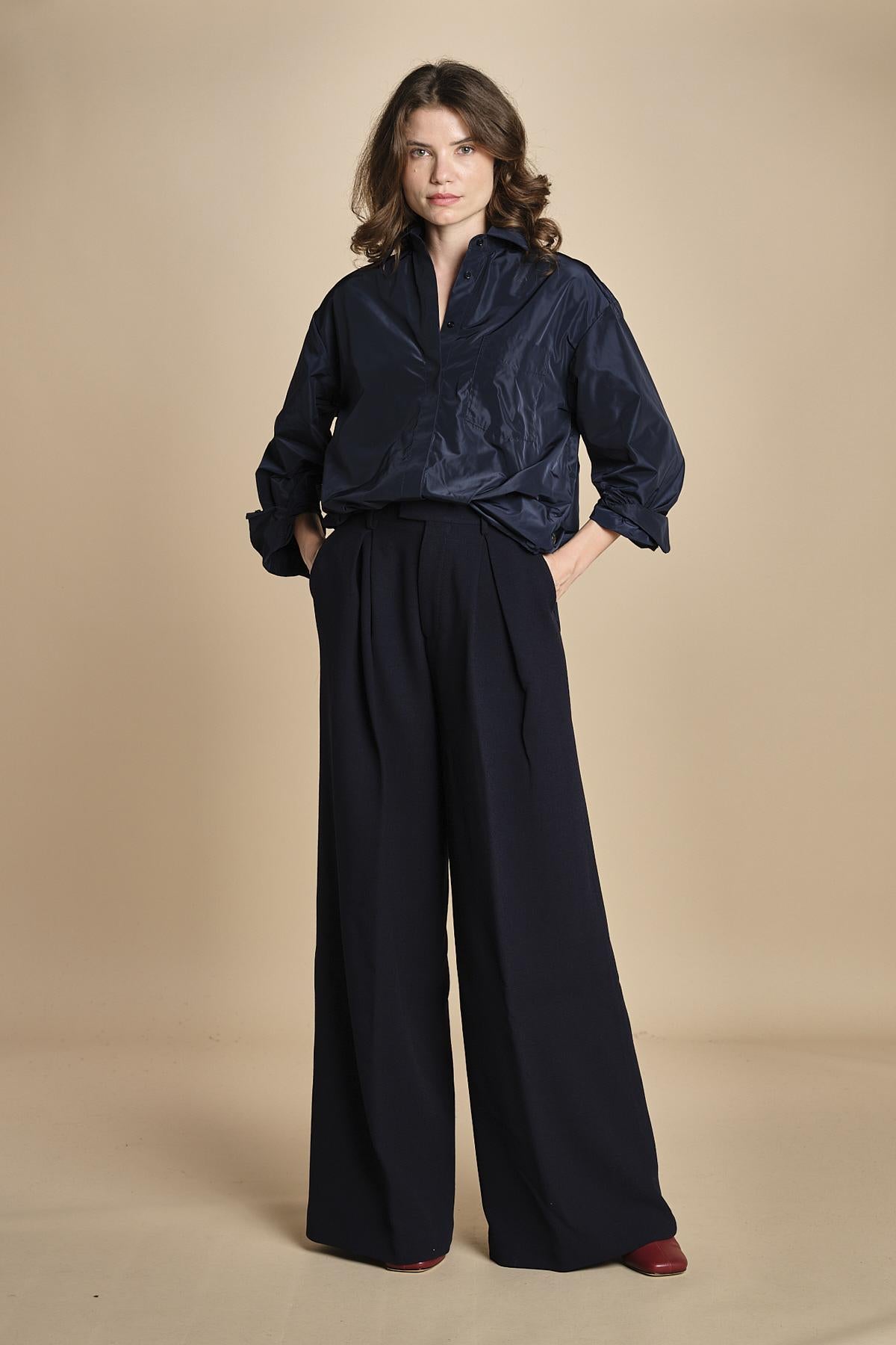 camicia in taffetas 5N25 BLU aspesi 