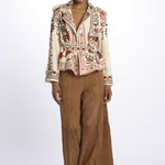 Giacca CASHEW MANDALA trench stampa fiori 329708 CREAM farm rio 