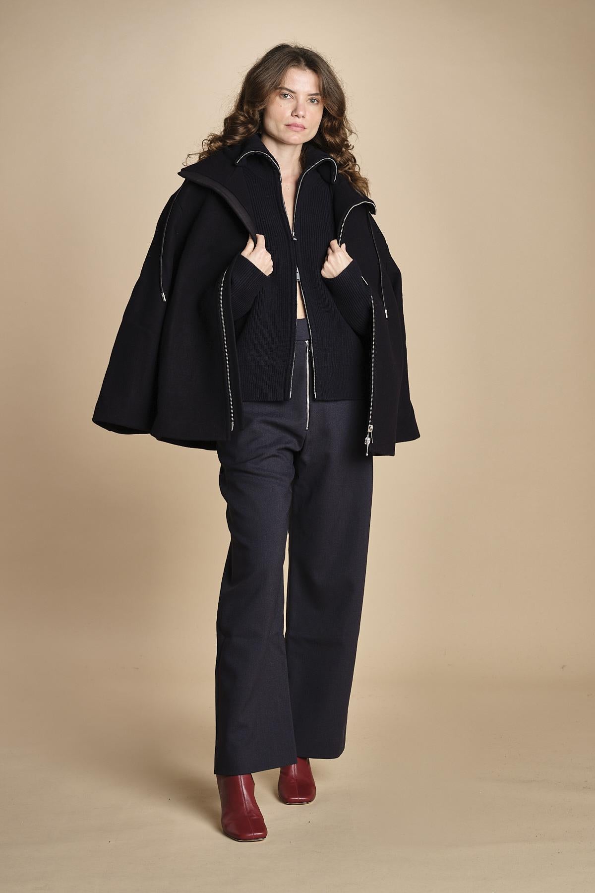 pantalone con zip TROUVI SNW DARKEST NAVY studio nicholson 