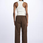 Pantalone PENSIL cotone con elastico PENSIL CHOCOLATE true avenue 