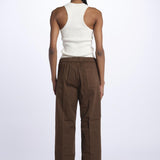 Pantalone PENSIL cotone con elastico PENSIL CHOCOLATE true avenue 