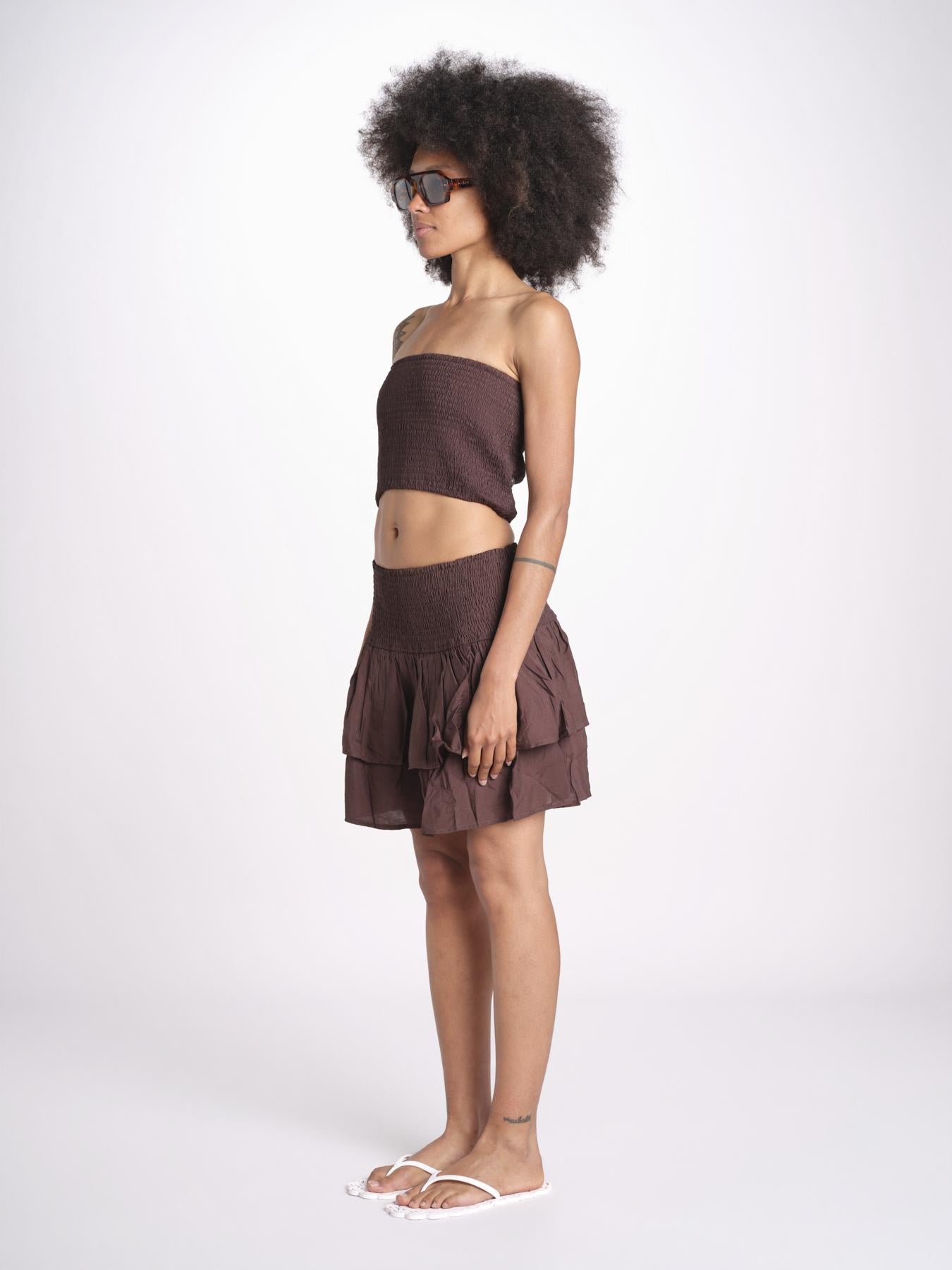 minigonna balze PANOLIBL CHOCOLAT laraethnics 
