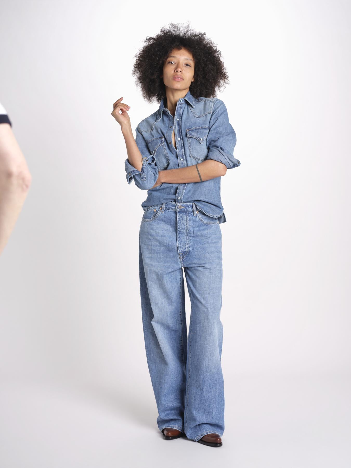 camicia texana in denim NTEX KT001 D450 fortela 