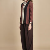 camicia con collo a pannelli BL_3261T BROWN bodice 