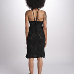 abito lungo in crochet 2610 BLACK nima 