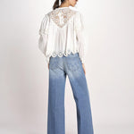 camicia a maniche lunghe in pizzo SOFIA 044 CREAM sea ny 