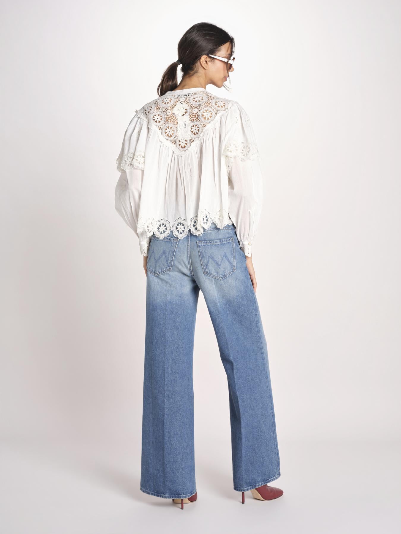 camicia a maniche lunghe in pizzo SOFIA 044 CREAM sea ny 