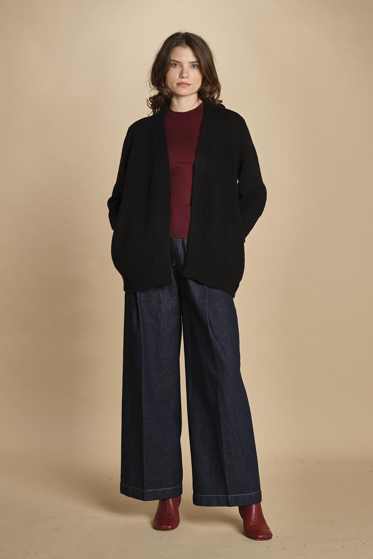 Cardigan ovetto D2200518 NERO milaura 