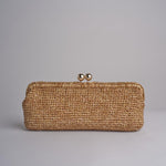 clutch lunga in paglia CORA CROCHET W01 BRUCIATO via mail bag 