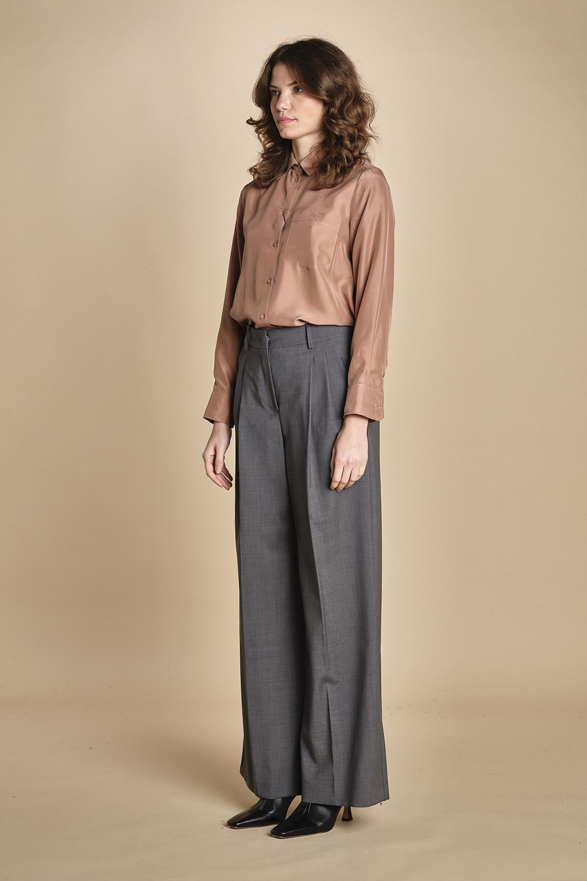pantalone con pinces tela lana ADELFI 2525136072600 GRIGIO weekend maxmara 