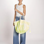 shopping quadrata dipinta a mano SHQM.26E18 Y YELLOW FLUO le daf 