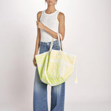 shopping quadrata dipinta a mano SHQM.26E18 Y YELLOW FLUO le daf 