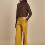 pantalone cropped con risvolto in gabardina MELODIA 652339 45 quelledue 