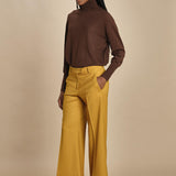 pantalone cropped con risvolto in gabardina MELODIA 652339 45 quelledue 