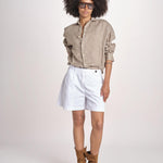 Camicia maschile in lino M012 1003 FANGO milaura 