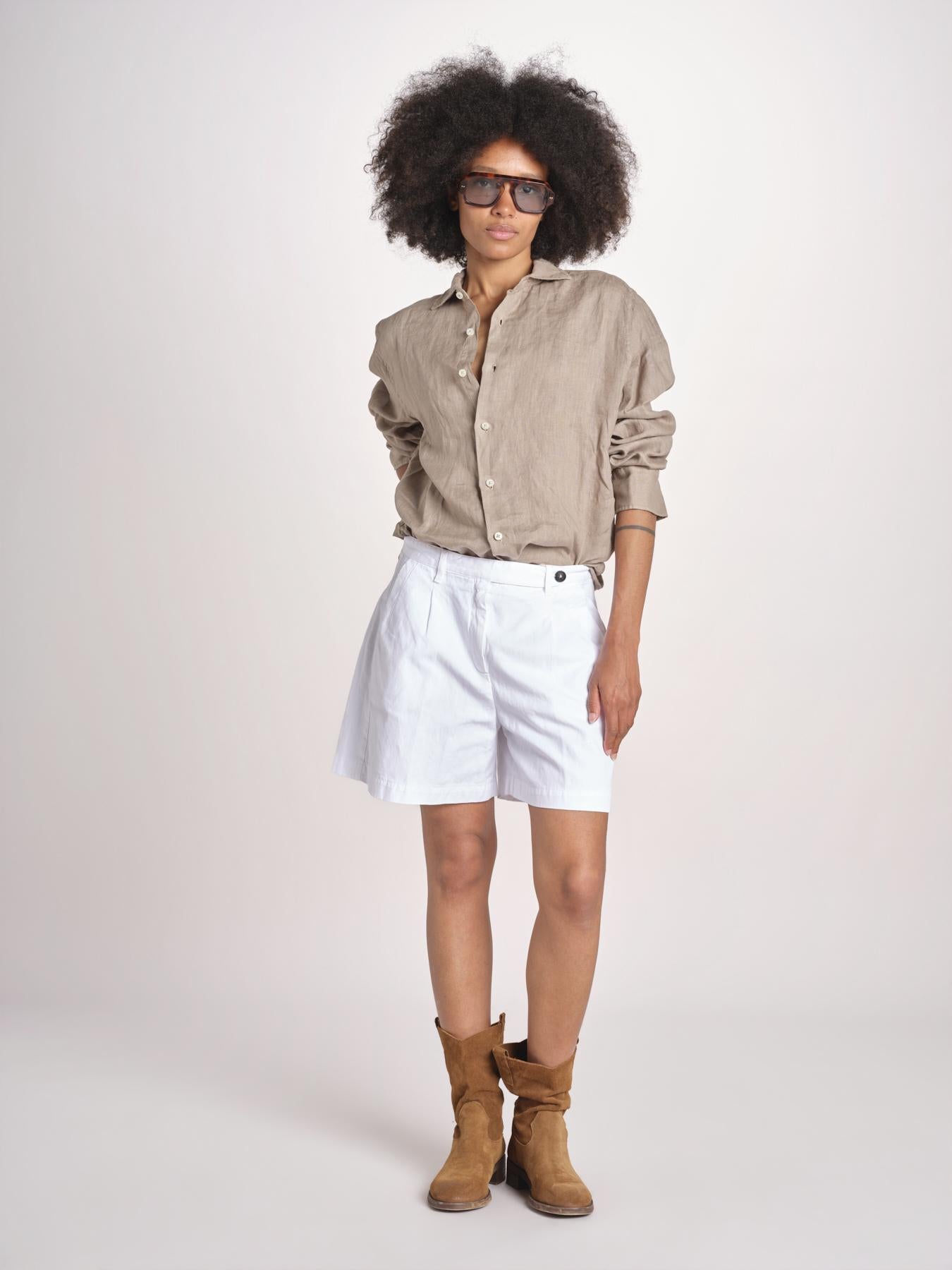 Camicia maschile in lino M012 1003 FANGO milaura 