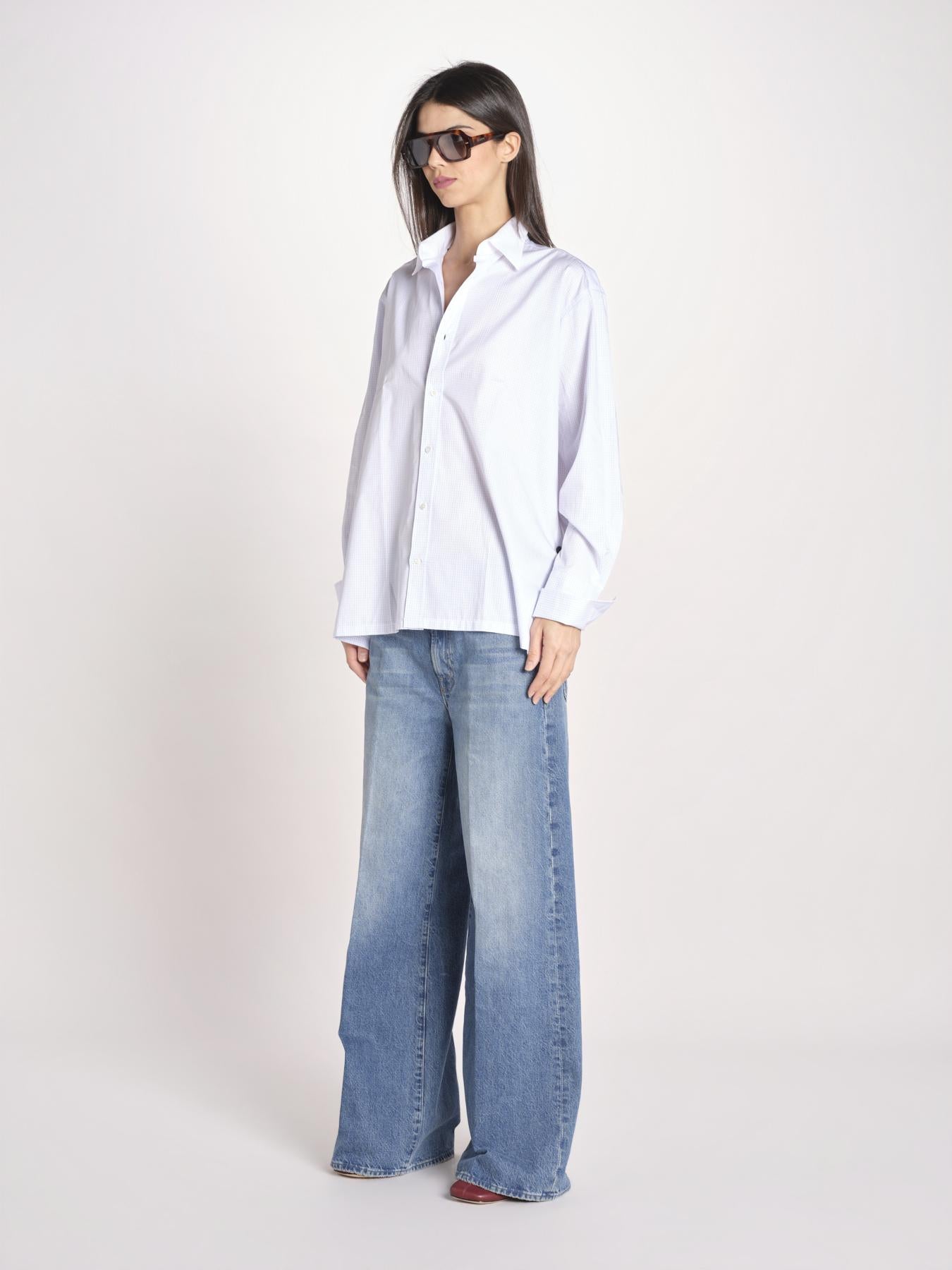 camicia a quadretti 16T524CO252 P115 WHITE ines de la fressange 