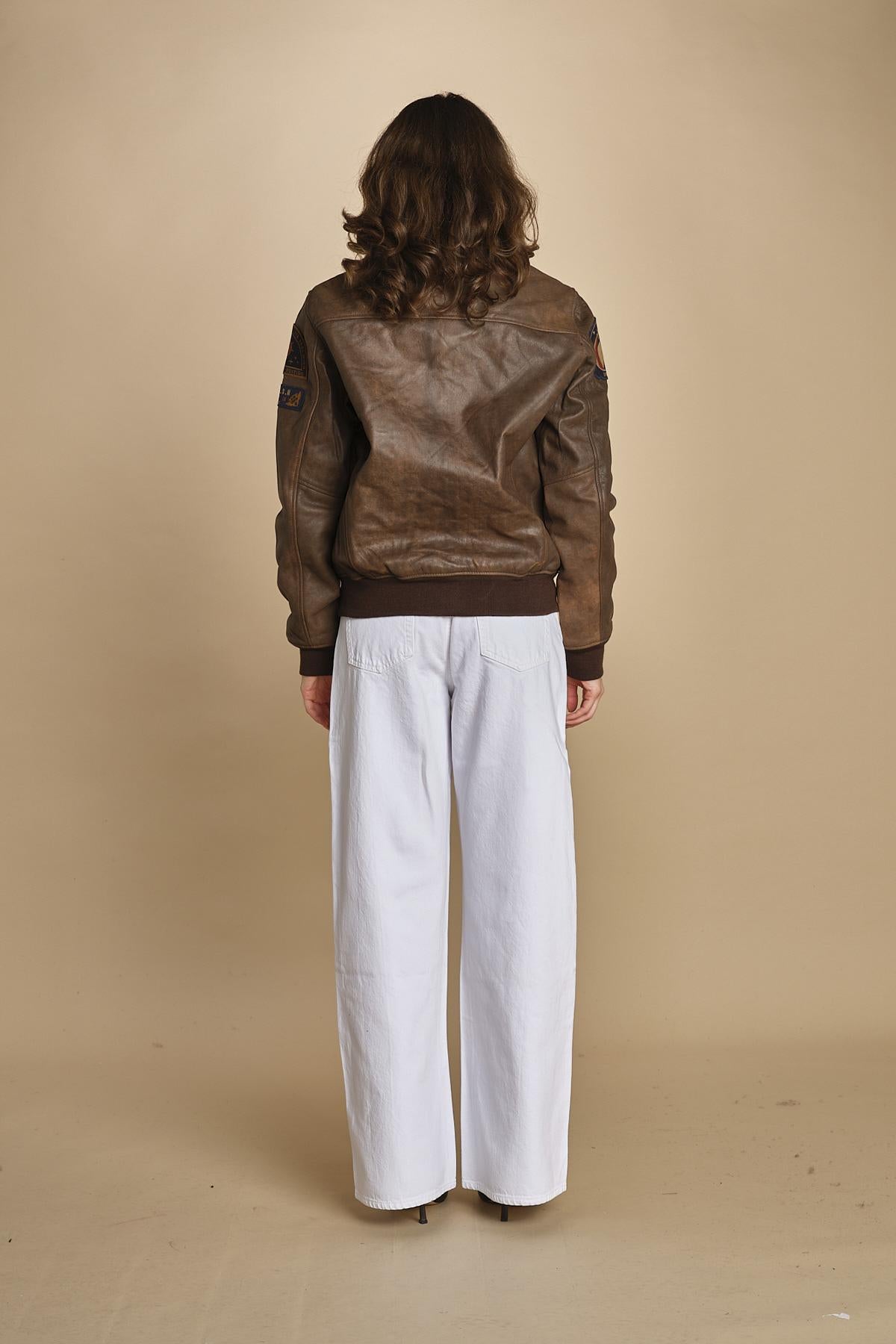 bomber montone più patch aviatore. LCAVIATORBD BROWN schott 