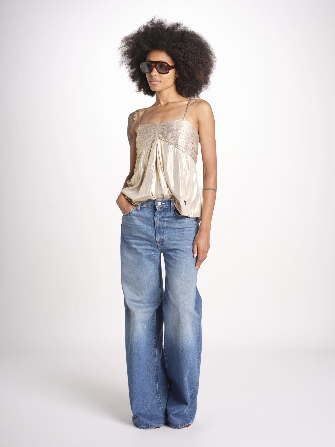top spalline sottili arricciato sul seno WWCR01307 GOLD 700 zadig & voltaire 