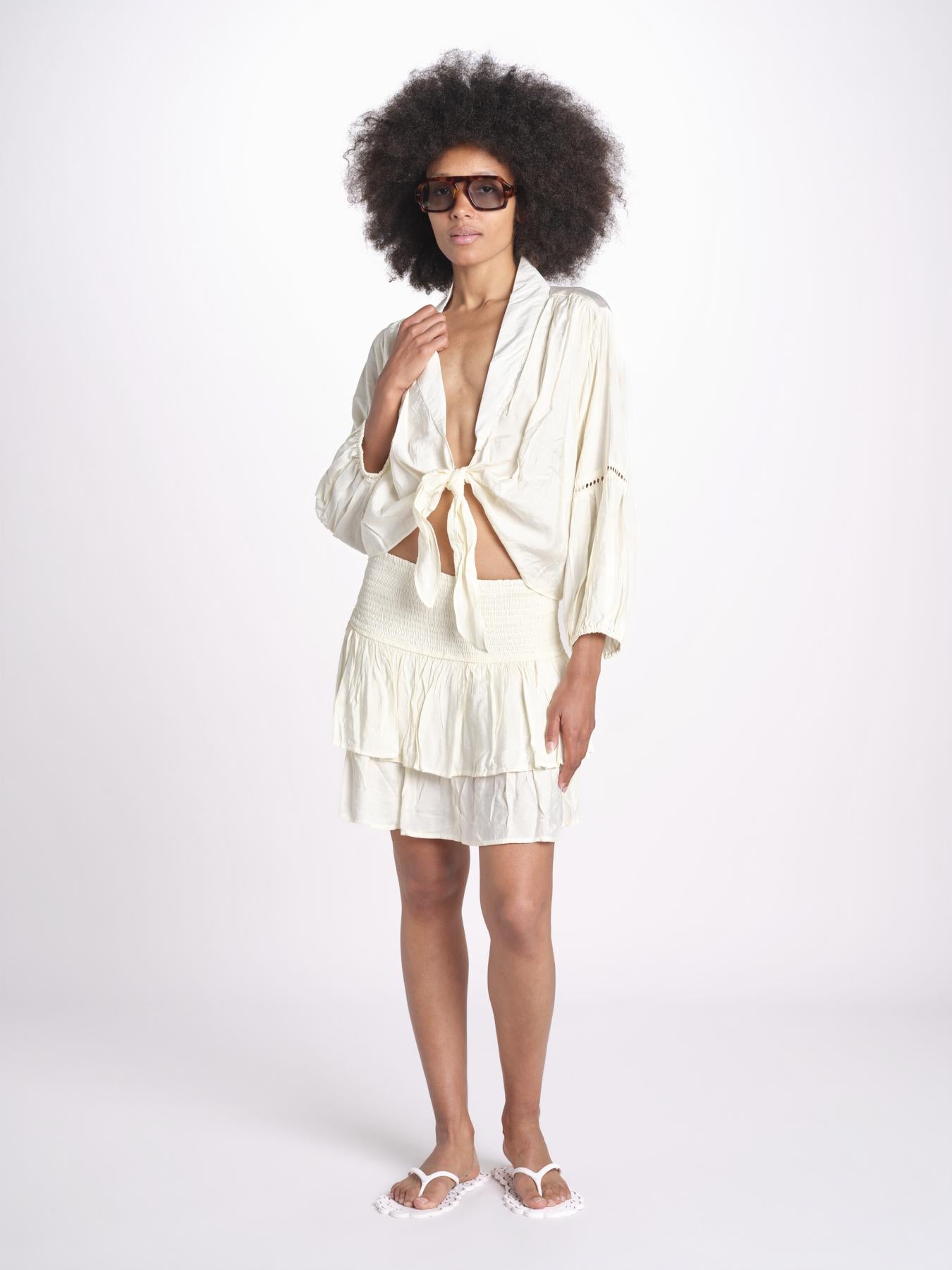 camicia con nodo MARIABL NACRE laraethnics 