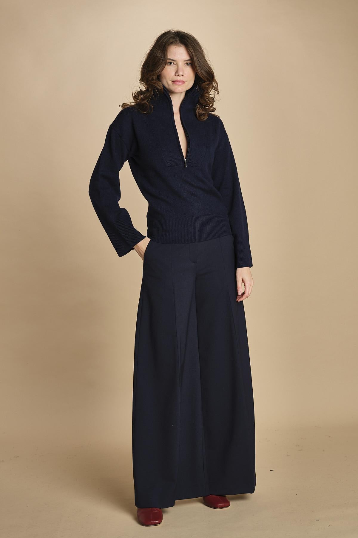 maglia mezza zip MIL14 25030 BLU milaura 
