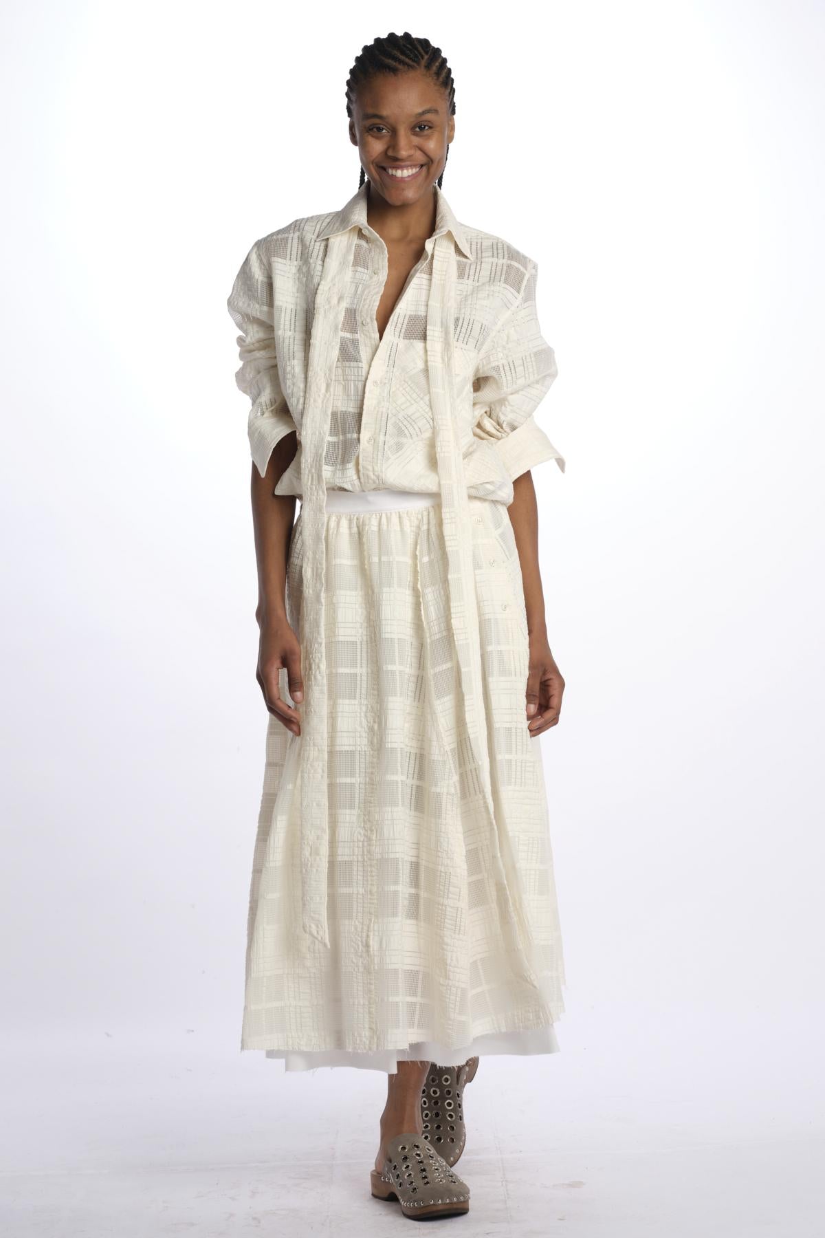 Gonna Jacquard PHOEBE SKIRT WHITELACE jejia 
