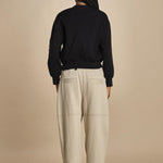 pantalone in felpa con pinces CURVED WIDE LEG 51321UFT CO310 CONCRETE phillip lim 