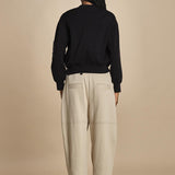 pantalone in felpa con pinces CURVED WIDE LEG 51321UFT CO310 CONCRETE phillip lim 