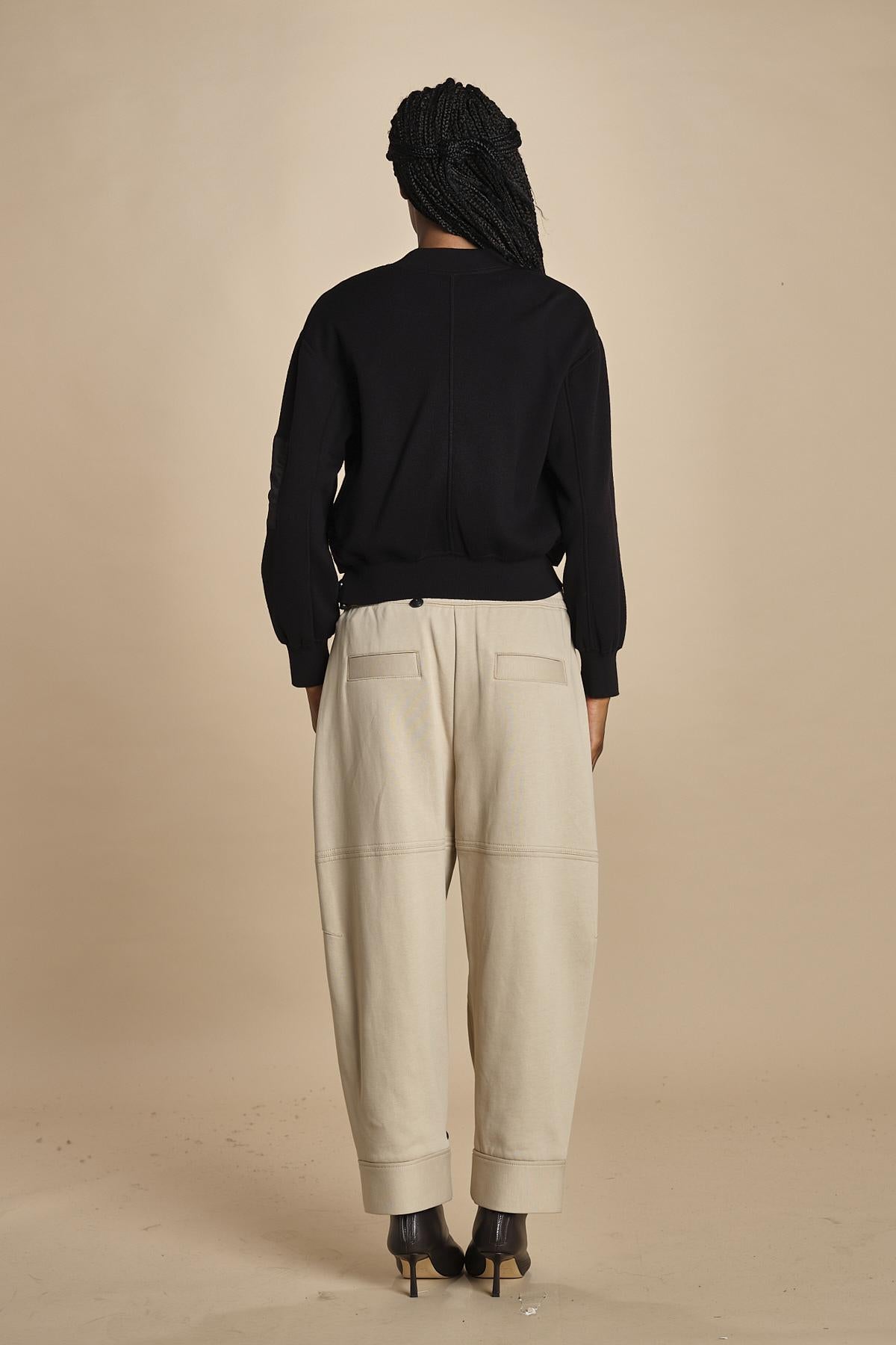 pantalone in felpa con pinces CURVED WIDE LEG 51321UFT CO310 CONCRETE phillip lim 