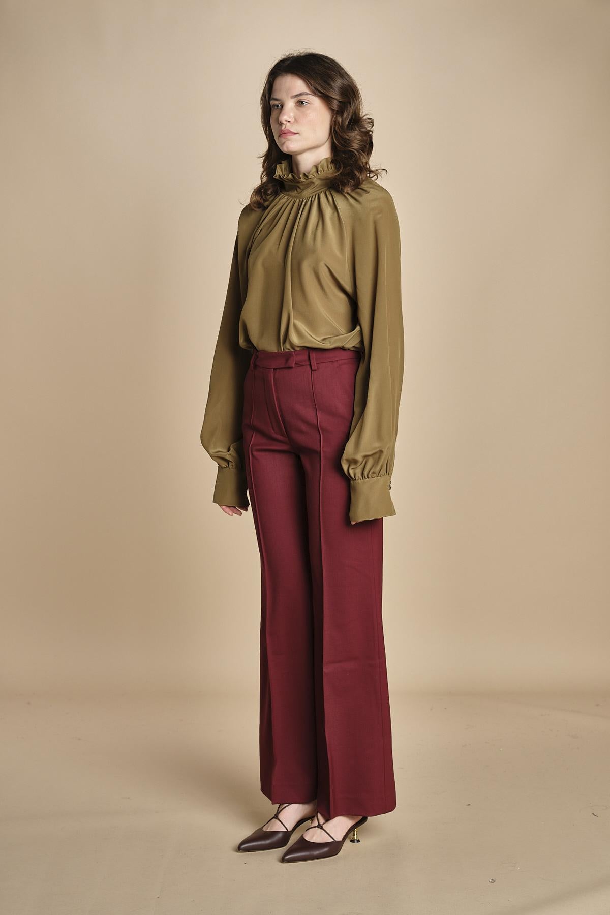 pantalone diritto con nervature in gabardina OTTAVIA 67339 164 quelledue 