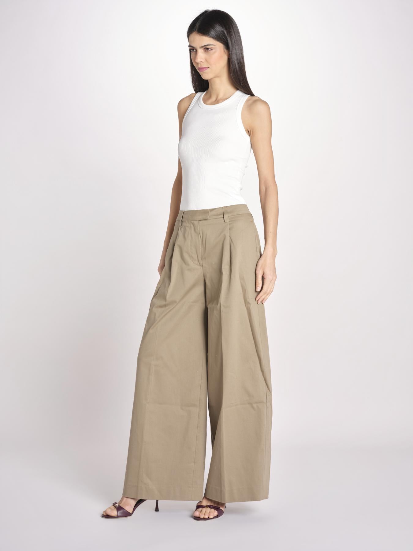 pantalone a vita bassa in gabardina DEVA T3118 T0176 COGNAC T0031 the latest 