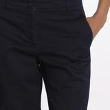 Pantalone MELODY D cropped cotone tinto capo MELODYD408801 80 quelledue 