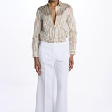 Pantalone MELODY D cropped cotone tinto capo MELODYD408801 14 quelledue 