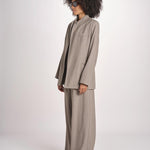 blazer senza bottoni in tessuto diagonale U3043V TORTORA dusan 
