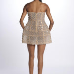 KATHLEEN abito mini con bustier in swaroski HL25 10428 SILVER retrofete 