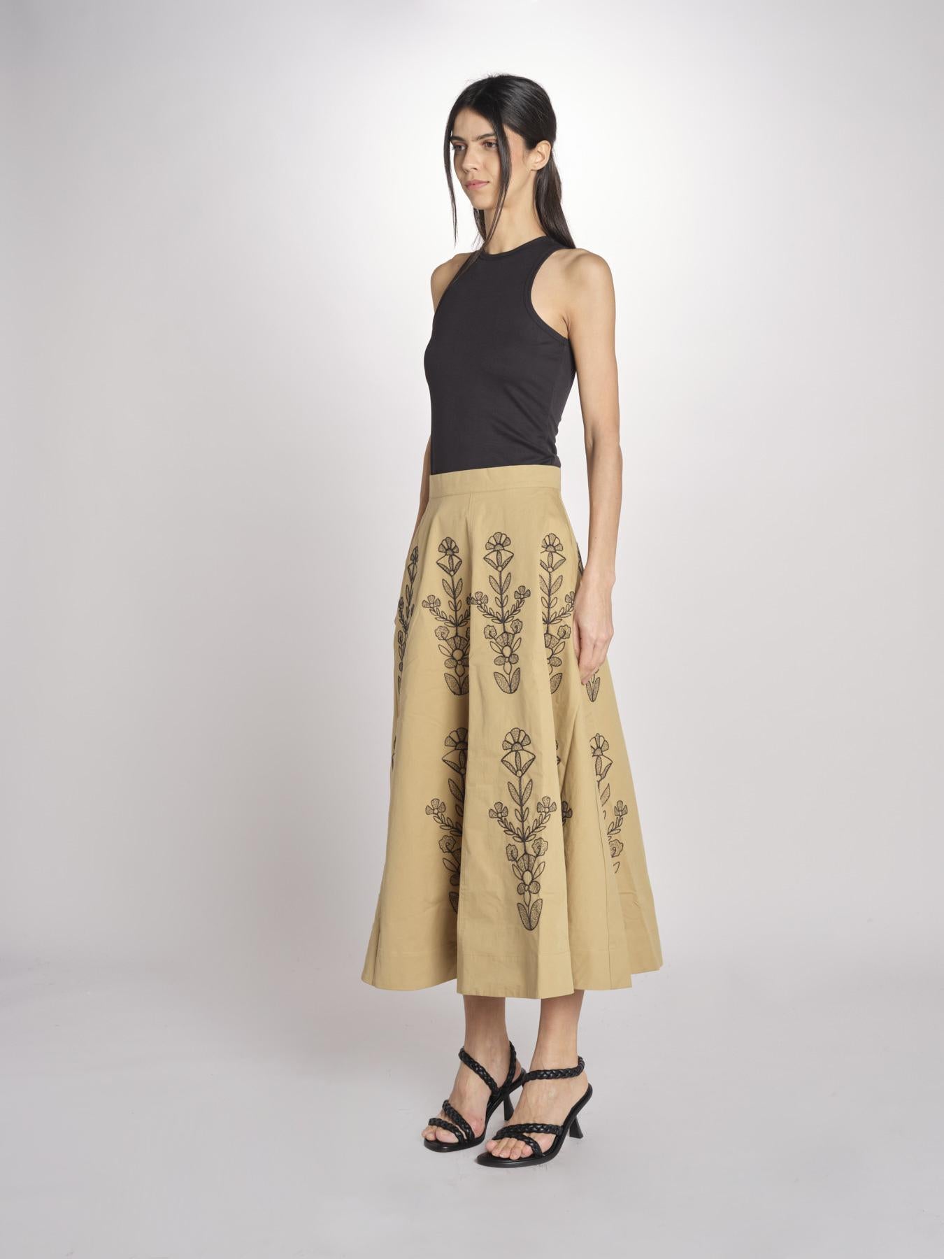 Gonna con ricami MARIA SKIRT MARIA1SKI BEIGE antik batik 