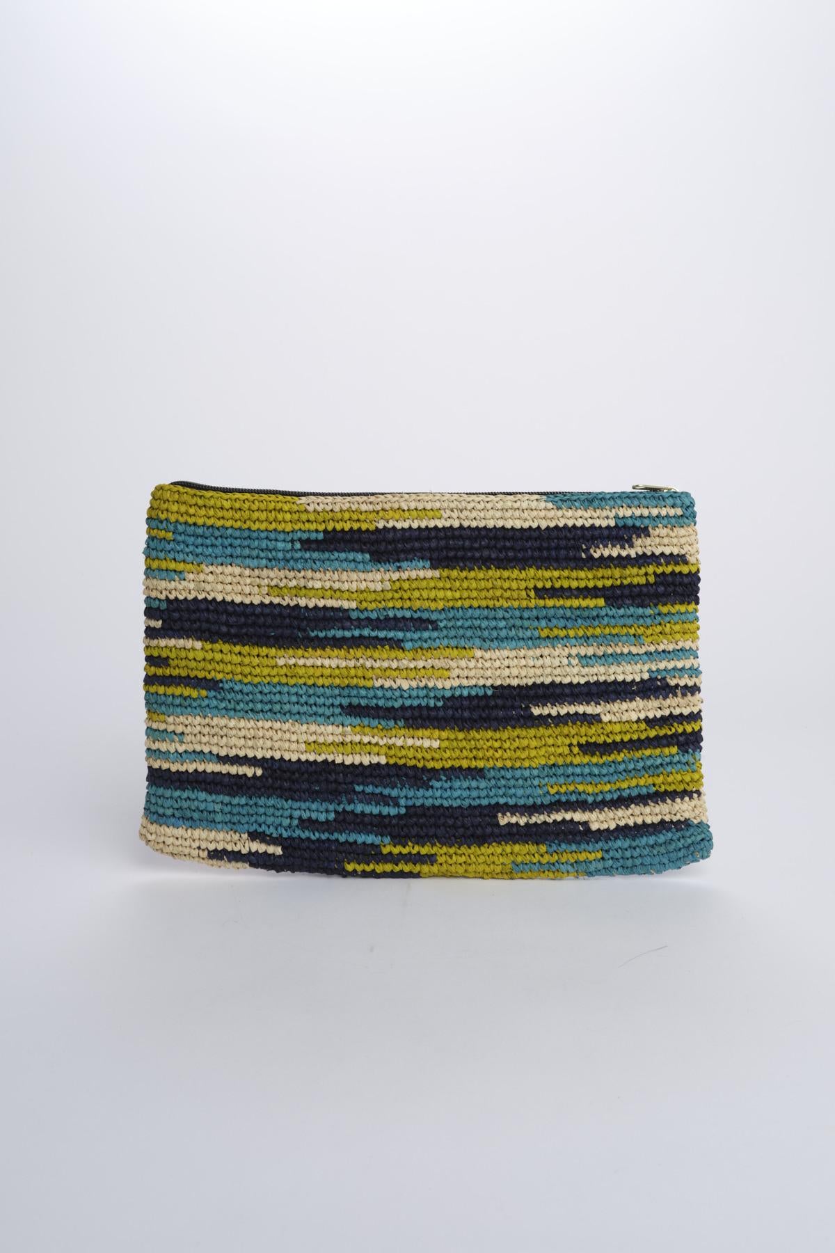 MARILIA pochette  raphia MARILIA BLU camalya 