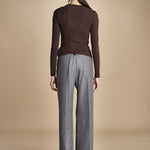 pantalone con elastico in punto milano PENSIL GREY true avenue 