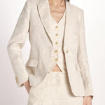 giacca in lino ad un bottone NALUT 2615041072600 023 ECRU weekend maxmara 