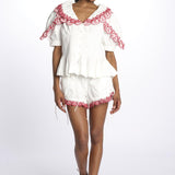 Shorts JENNA ricamo DM 1214 WHITE damson madder 