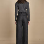 pantalone gessato 15P008CO191 P092 GREY ines de la fressange 