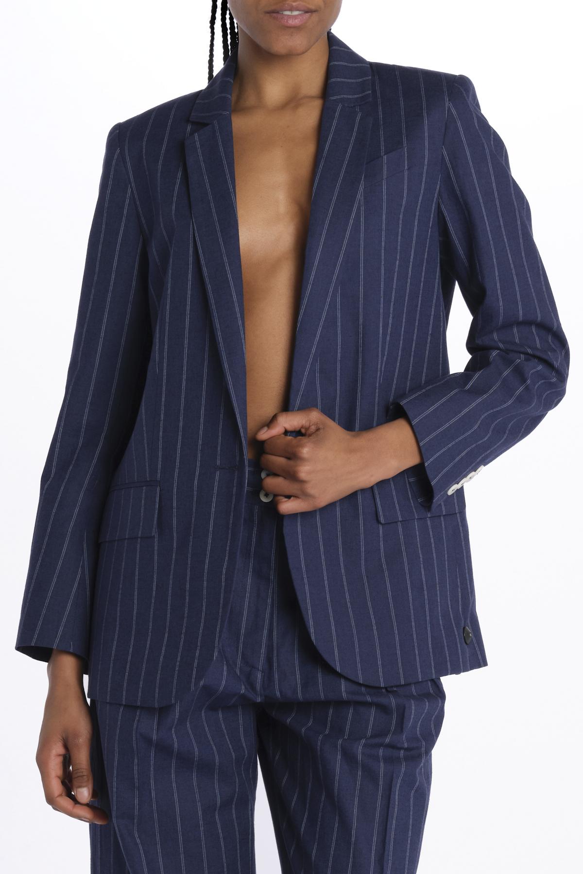 Blazer BRUNAgessato 1 bottone 14V005LI020 NAVY ines de la fressange 