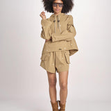 parka con fiorellini ricamati CROPPED TRAILHEAD OWJ01B575 KAKI the GREAT 